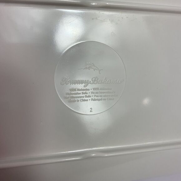 TOMMY BAHAMA Red Tartan Plaid Christmas Melamine Appetizer Snack Plate Set of 6 - Picture 6 of 7